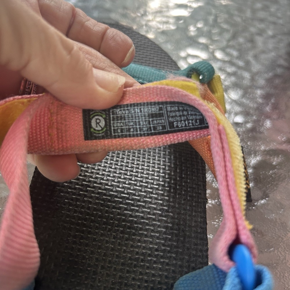 Teva Sandals Woman's Size 6 Original Universal Multi-Color Block #1003987 - Picture 2 of 13